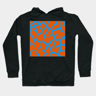 Giraffe Print Orange Cyan Hoodie